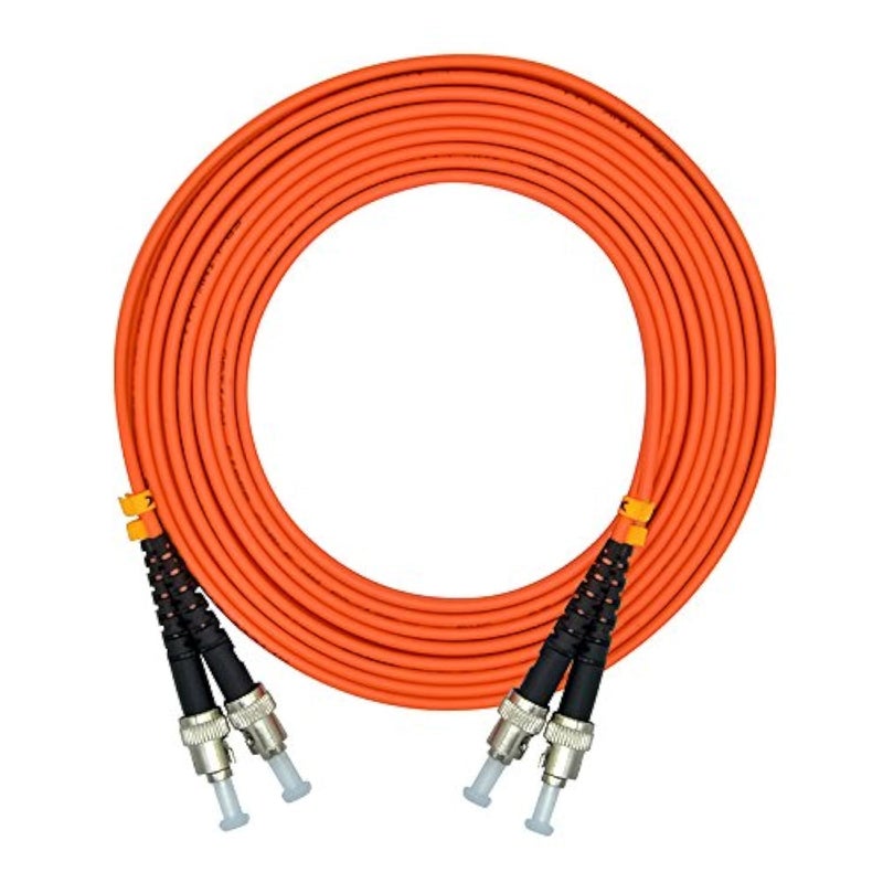 Jeirdus 15Meters 49ft Duplex OM1 Multimode Fiber Optic Cable Jumper Optical Patch Cord ST-ST